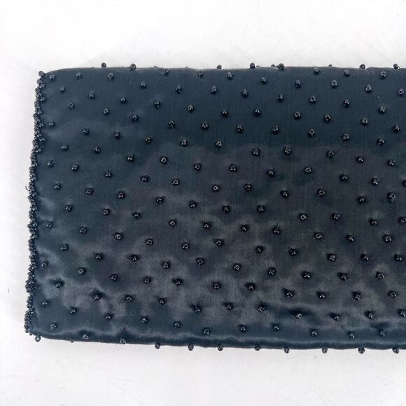 Stunning Vintage Beaded Black Clutch Bag Prom Wedding Ball Made in Hong Kong - Picture 9 of 13